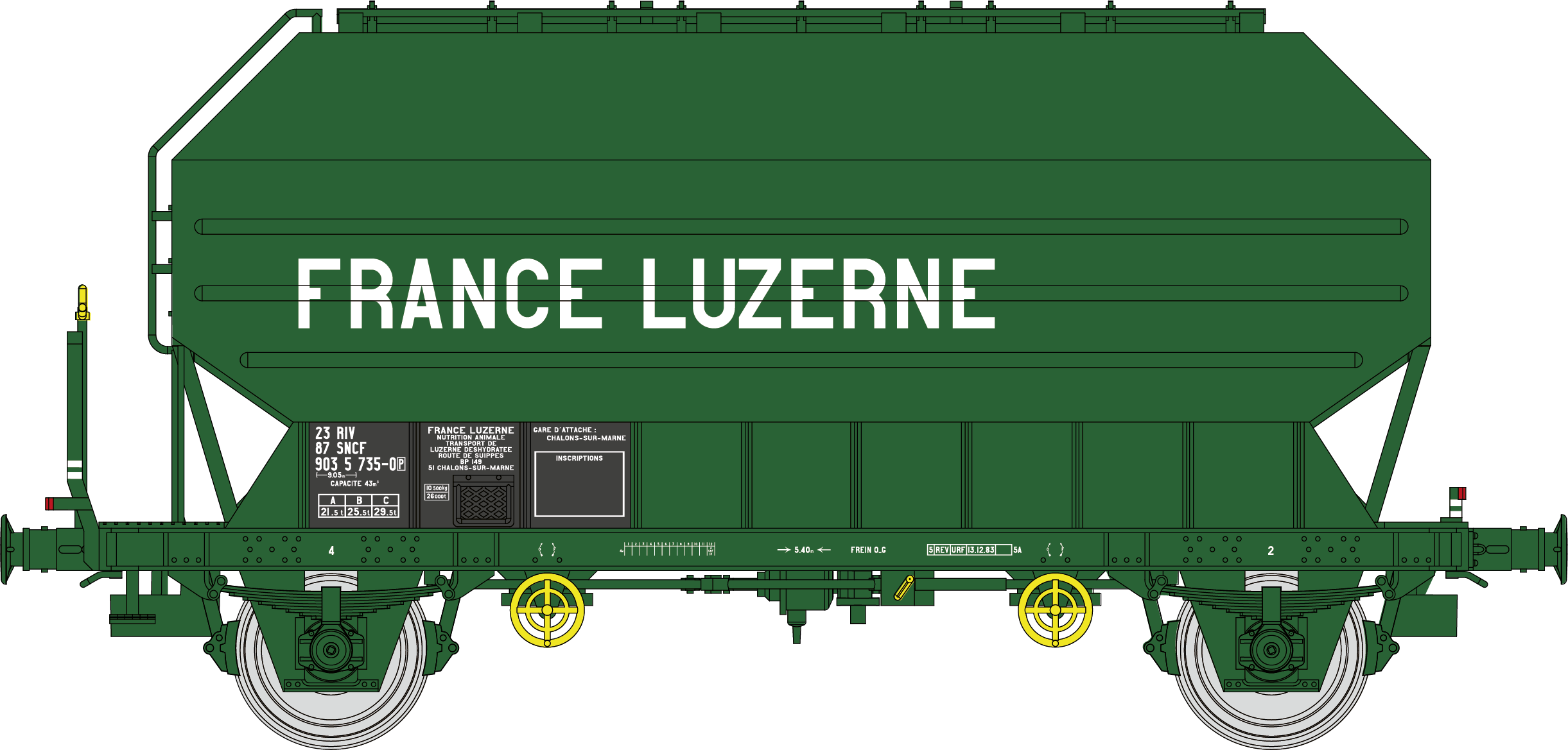 WB-902 - Set de 2 Céréaliers FRANGECO FRANCE LUZERNE Ep.IV-V (wagon 2)