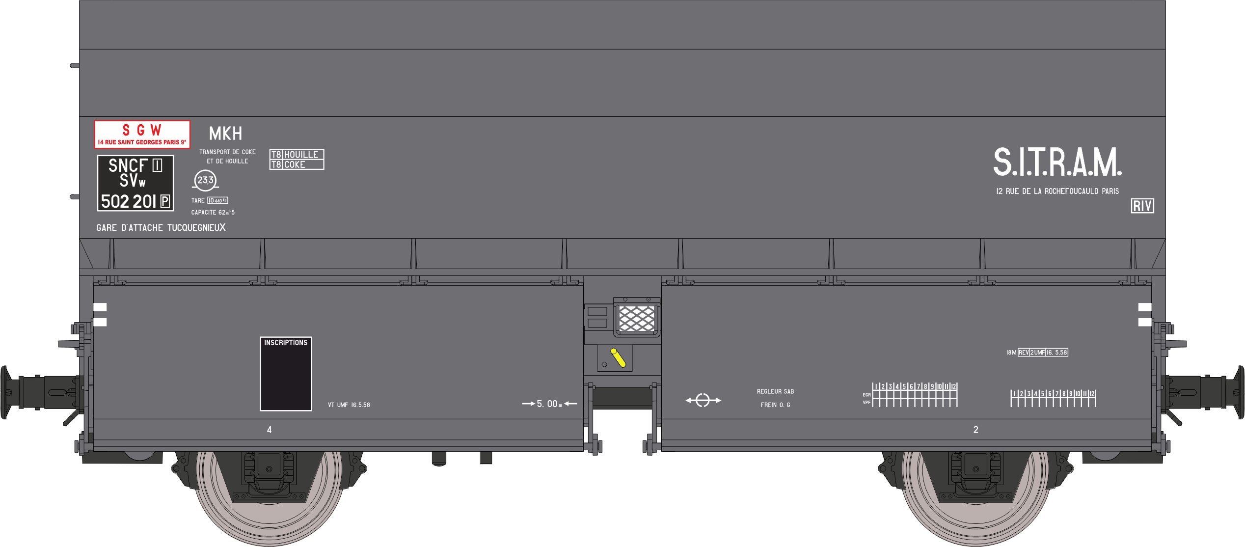 WB-971 - Wagon Coke STEMI 56 SITRAM Ep.III - Chargement de coke