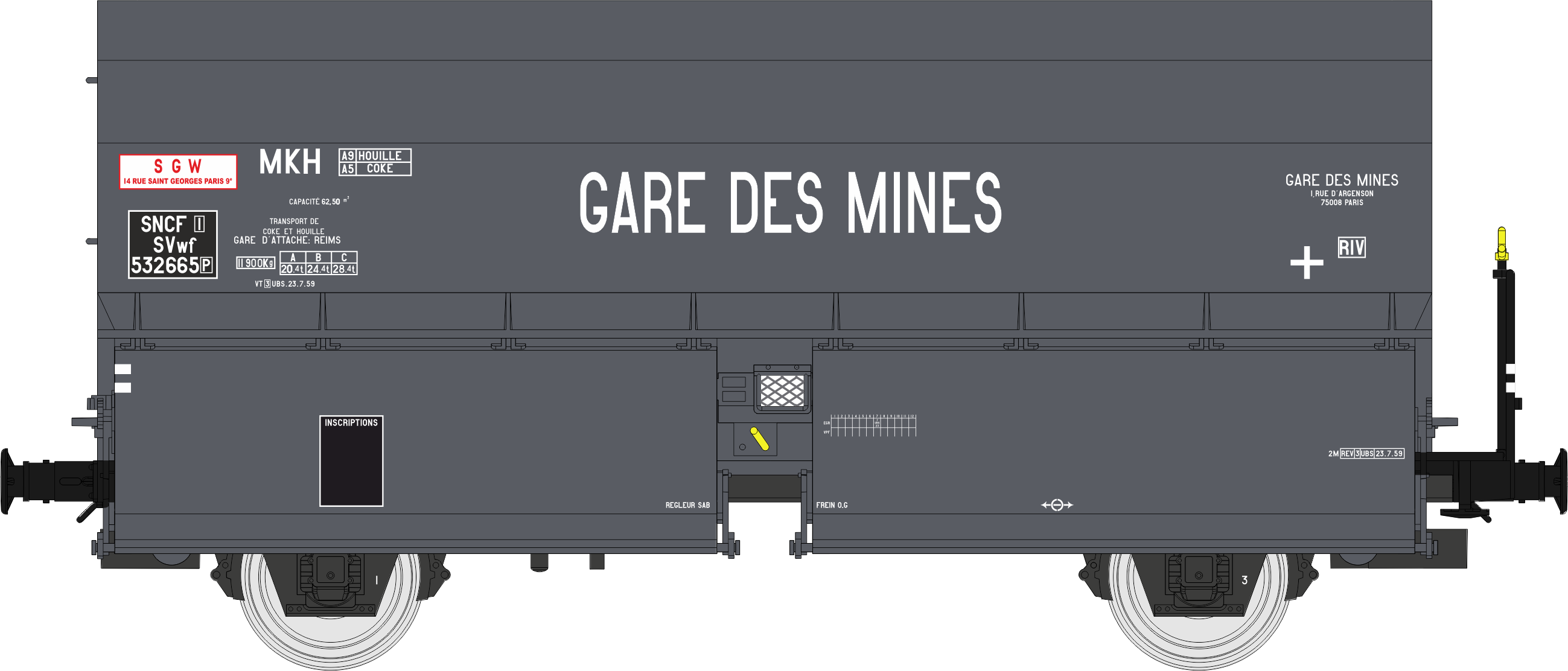 WB-974 - Wagon Coke STEMI 56 GARE DES MINES Ep.III - Chargement de coke
