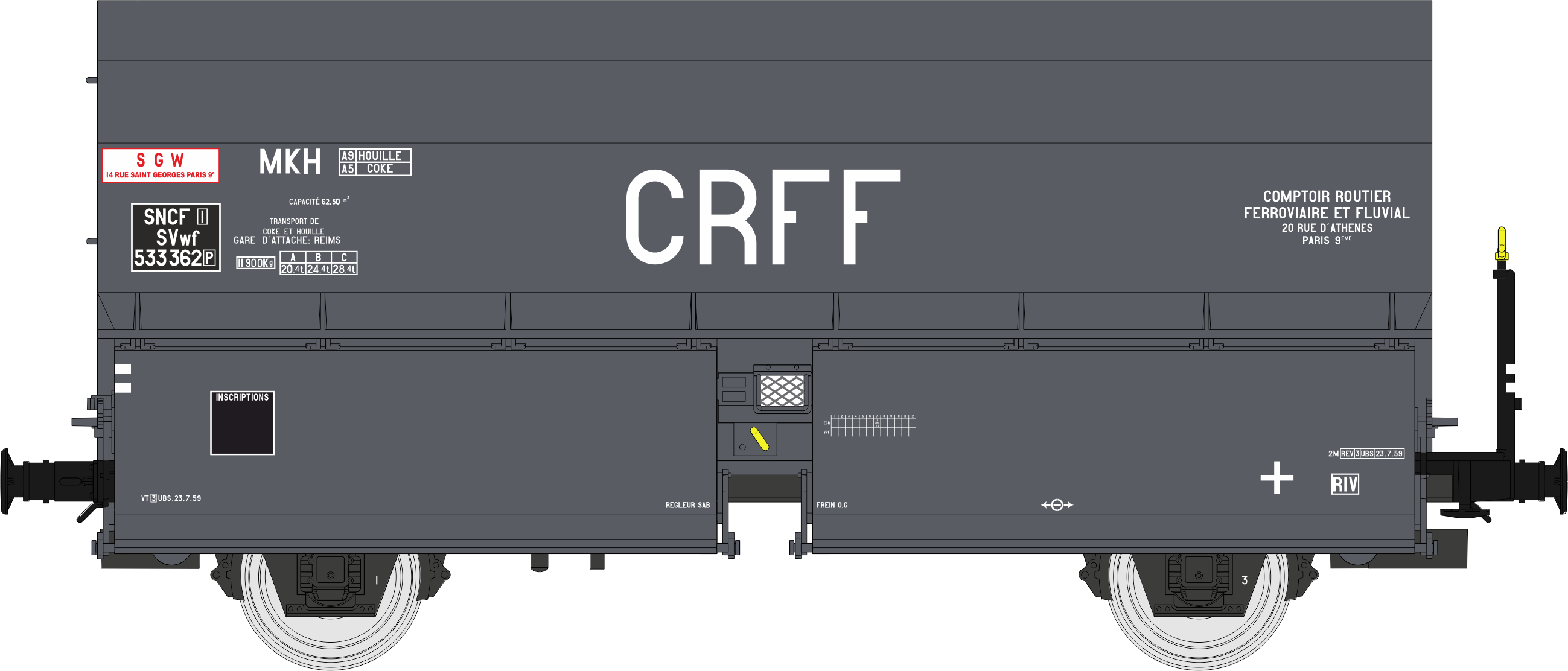 WB-975 - Wagon Coke STEMI 56 CRFF Ep.III - Chargement de coke