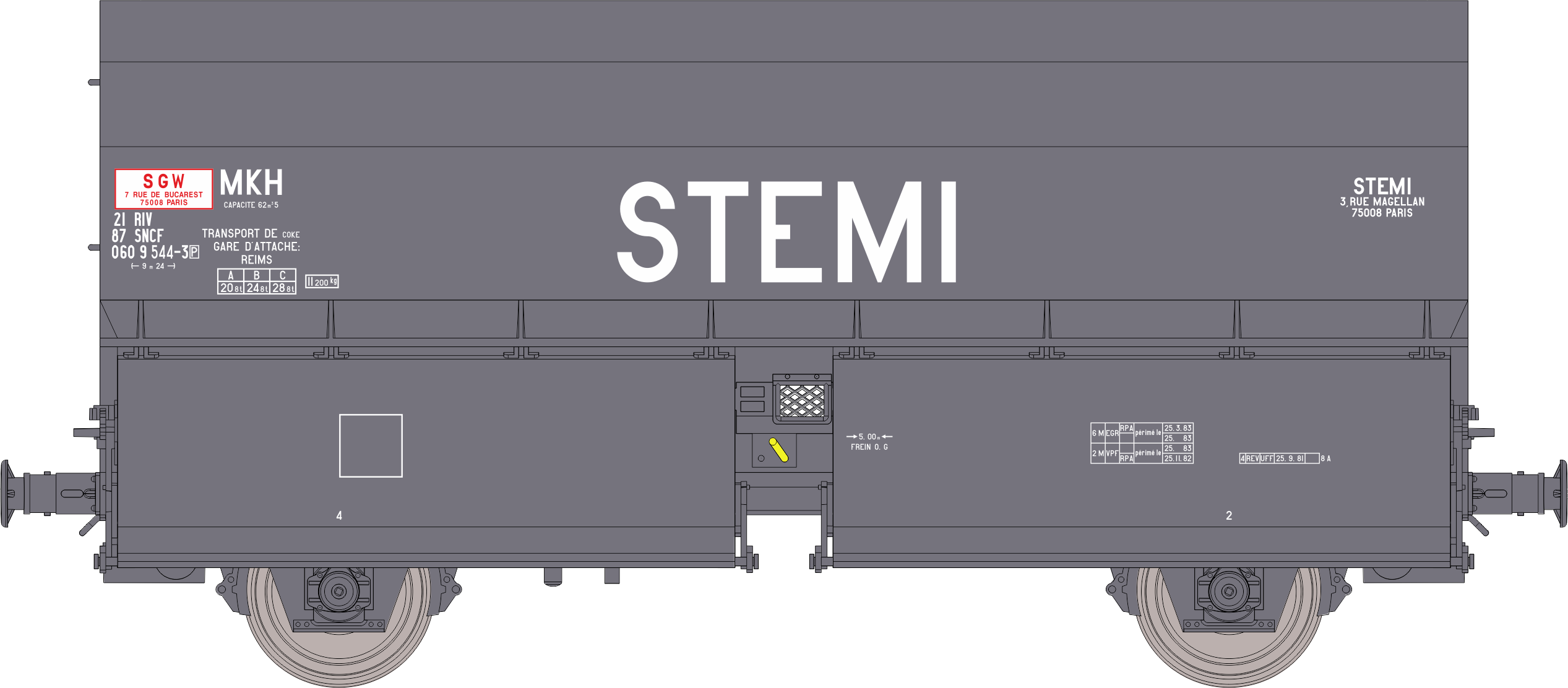 WB-976 - SET de 2 Wagons Coke STEMI 56 STEMI Ep.IV-V - Chargement de coke (wagon 2)