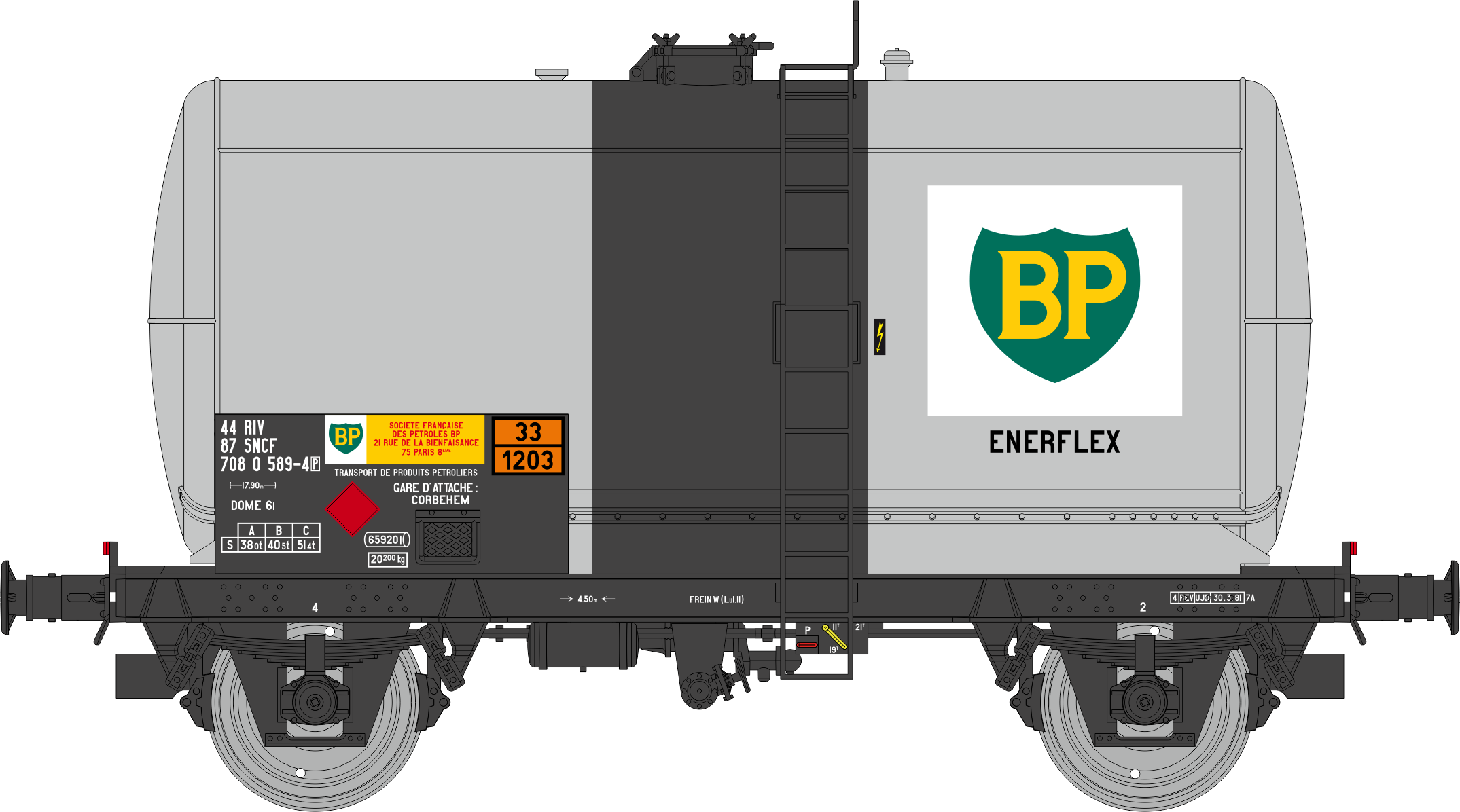 WB-1001 - Set de 2 Citernes Fauvet-Girel BP Ep.IV-V (wagon 2)