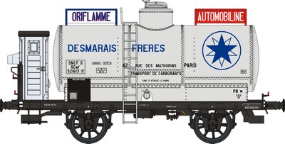 REE Wagon citerne riveté OCEM 19 à essieux Desmarais Frères ep II ETAT HO 1/87