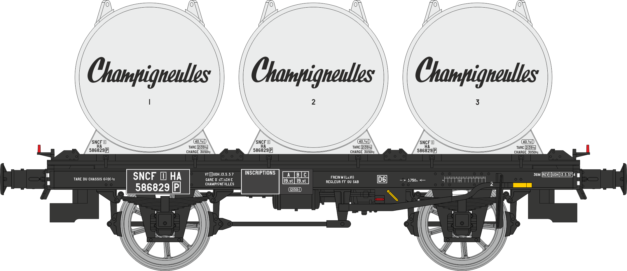 WB-989 - Plat + 4 Containers citerne à bière CHAMPIGNEULLES Ep.III