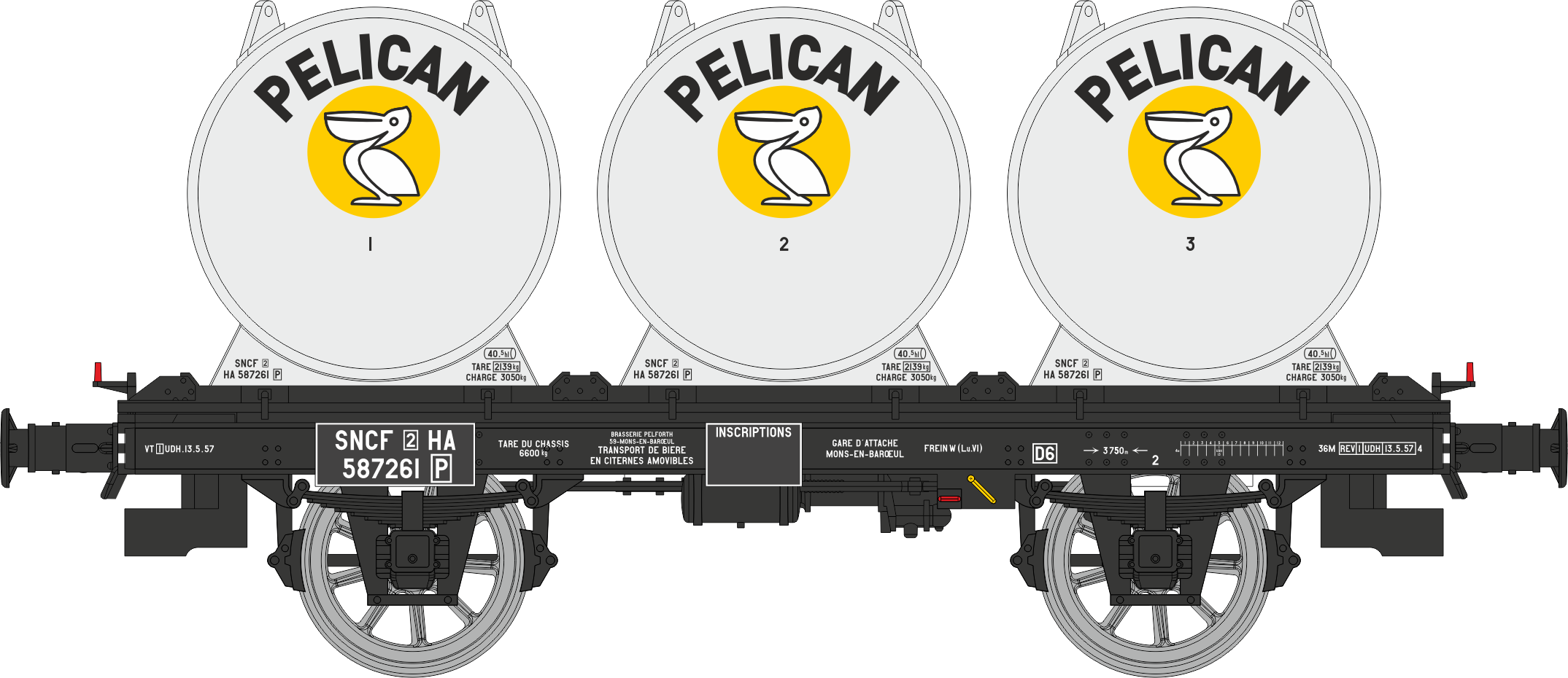 WB-993 - Plat + 4 Containers citerne à bière PELICAN Ep.III