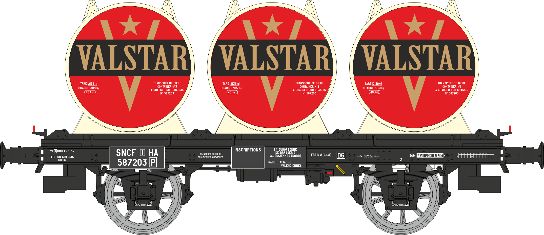 WB-995 - Plat + 4 Containers citerne à bière VALSTAR Ep.III