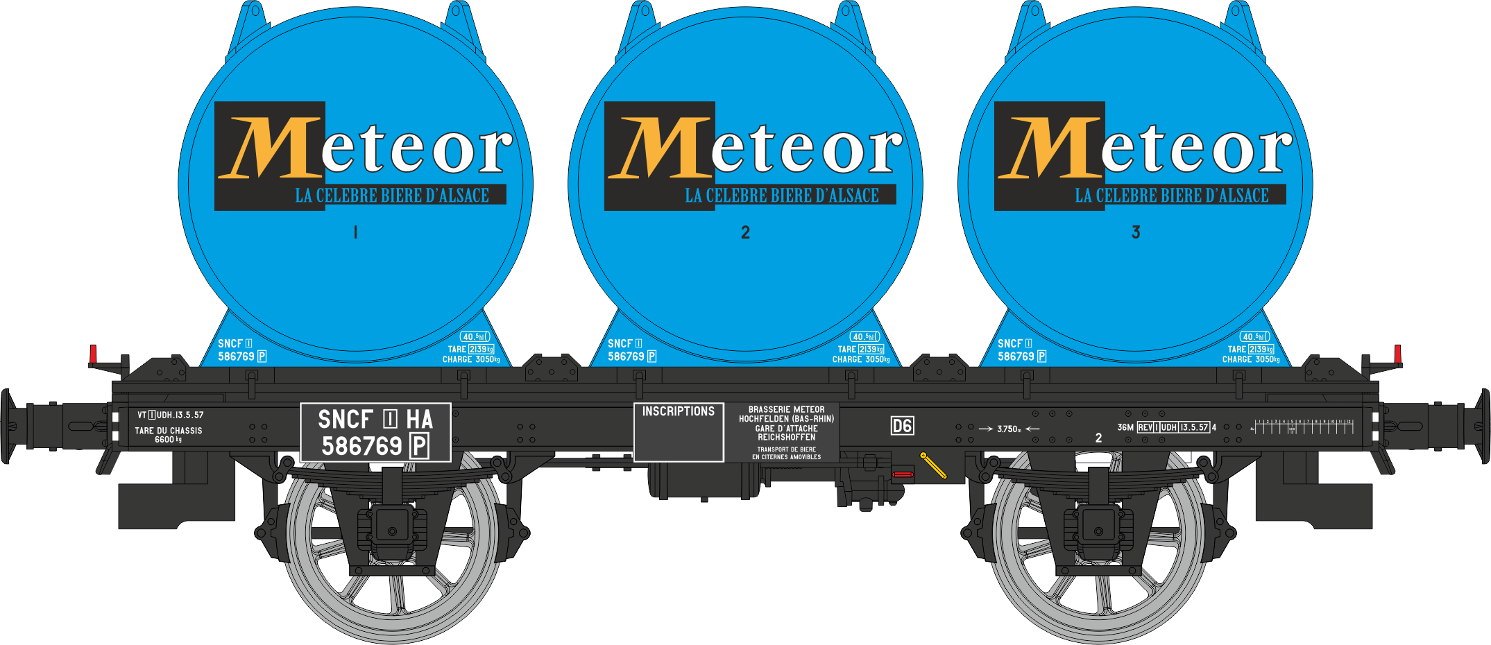 WB-996 - Plat + 4 Containers citerne à bière METEOR Ep.III