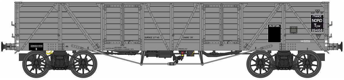 REE WB-264, WAGON COUVERT PLM, époque II - TRAINS LAG