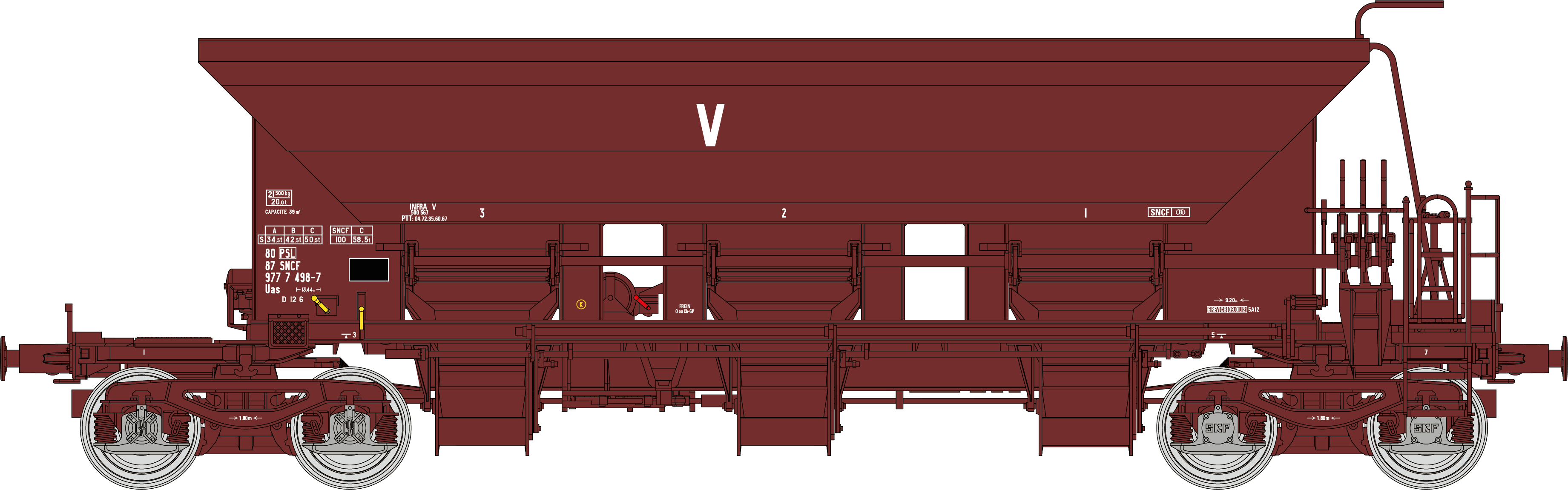 WB-900 - Set de 2 Céréaliers FRANGECO GRANDS MOULINS D'ARENC MARSEILLE Ep.III (wagon 1)