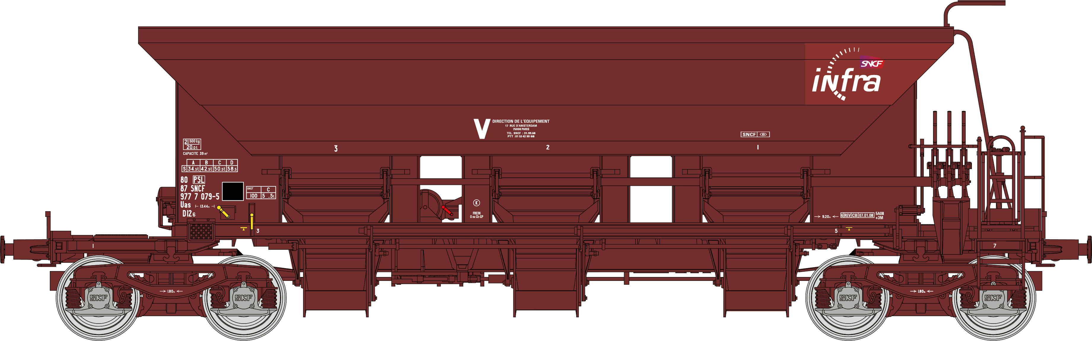 WB-900 - Set de 2 Céréaliers FRANGECO GRANDS MOULINS D'ARENC MARSEILLE Ep.III (wagon 1)