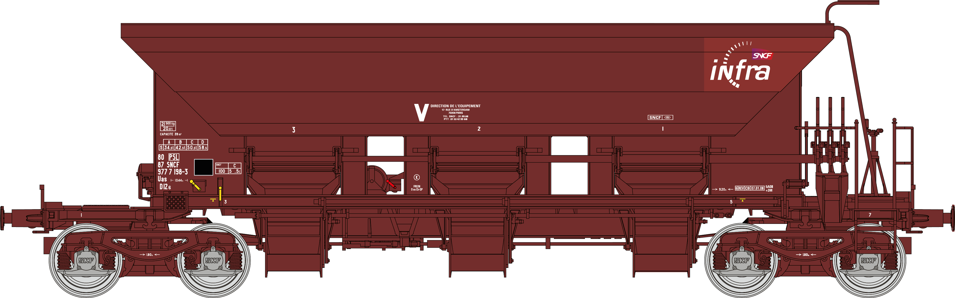 WB-900 - Set de 2 Céréaliers FRANGECO GRANDS MOULINS D'ARENC MARSEILLE Ep.III (wagon 1)