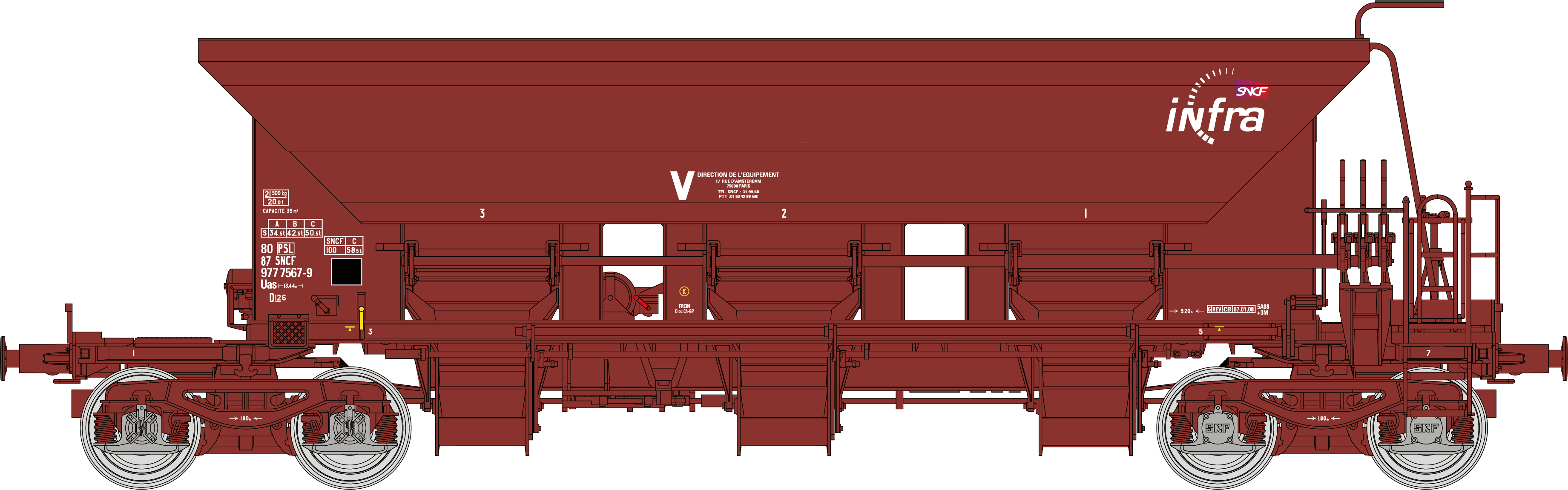 WB-900 - Set de 2 Céréaliers FRANGECO GRANDS MOULINS D'ARENC MARSEILLE Ep.III (wagon 1)