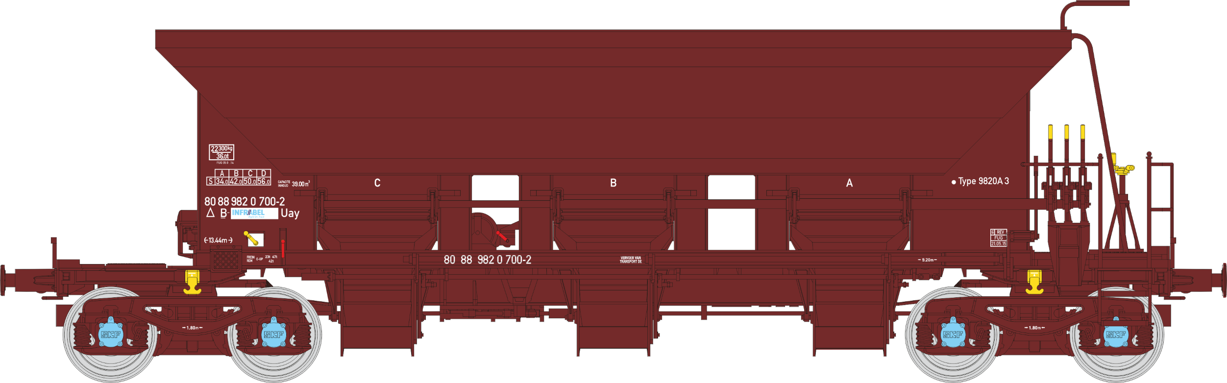 WB-900 - Set de 2 Céréaliers FRANGECO GRANDS MOULINS D'ARENC MARSEILLE Ep.III (wagon 1)
