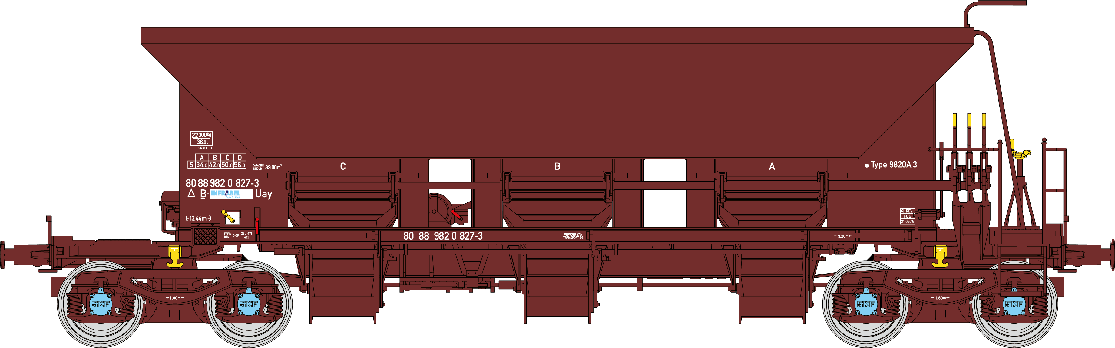 WB-900 - Set de 2 Céréaliers FRANGECO GRANDS MOULINS D'ARENC MARSEILLE Ep.III (wagon 1)