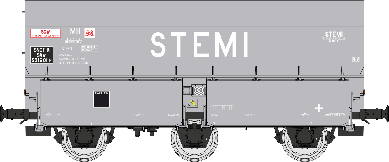 WB-961 - SET de 2 Wagons Coke MH45 “STEMI” Ep.III – Chargement de coke