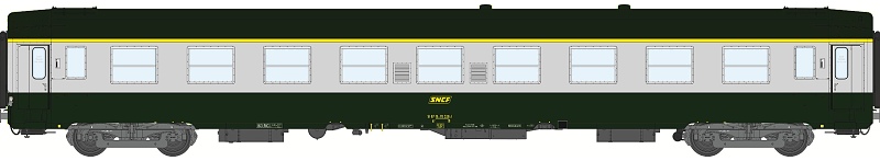 REE VB101 - voiture UIC-a9 verte époque IV